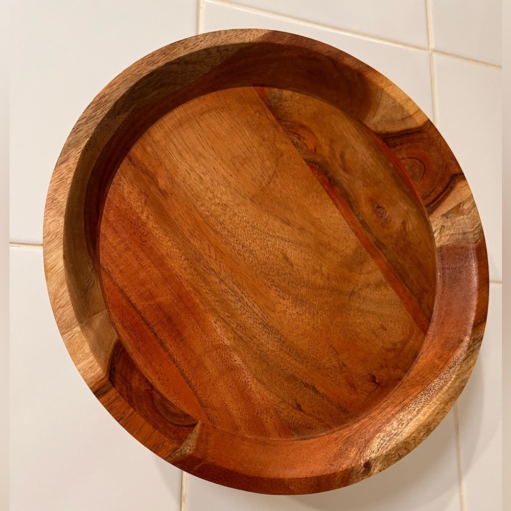 Handcrafted in India Wooden Pedestal Dish